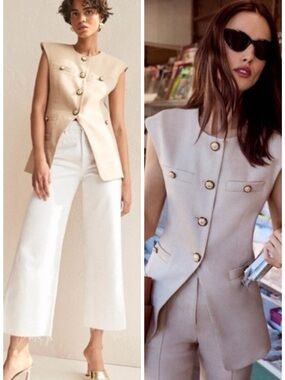 Veronica Beard Tamara Vest in Sandalwood
Melange SZ US 4